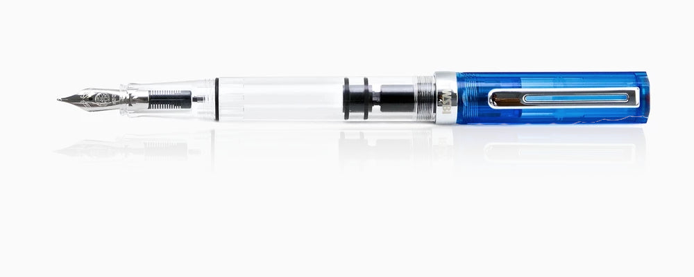 TWSBI Eco Fountain Pen - Transparent Blue, Stub 1.1mm Nib