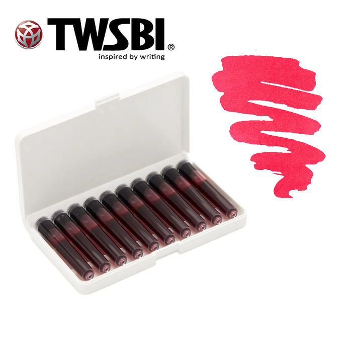 TWSBI Fountain Pen Ink Cartridges - Red 10pc