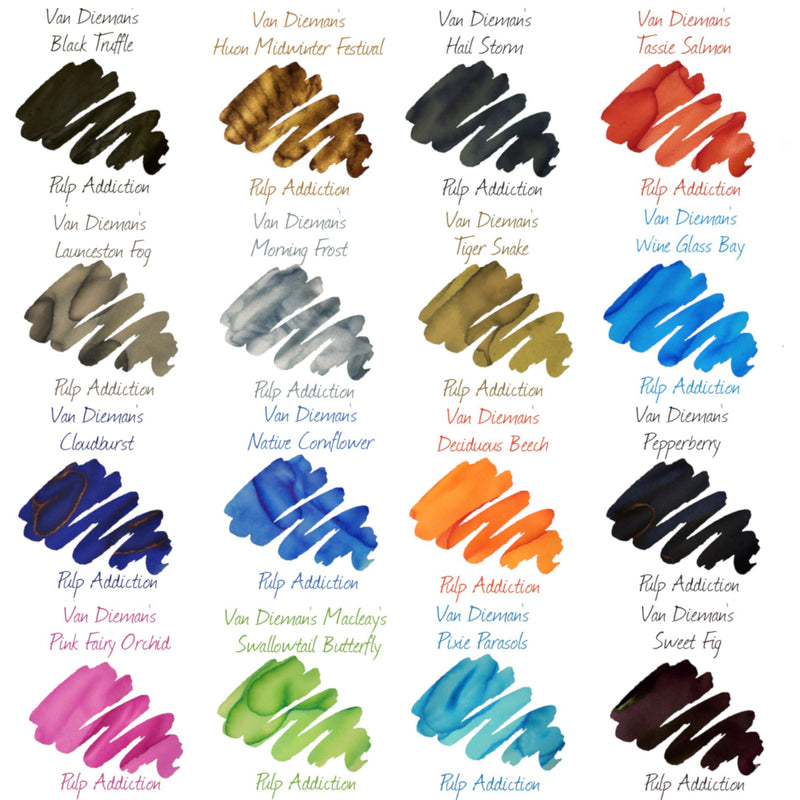 Van Dieman's Tassie Seasons COMPLETE Ink Sample Package (16)