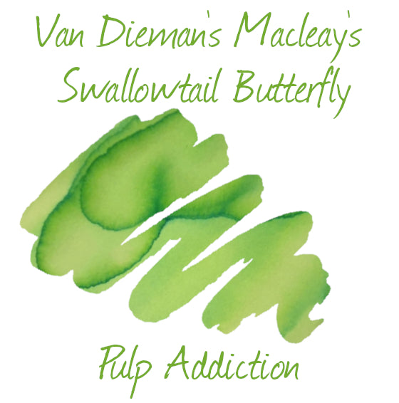 Van Dieman's Fountain Pen Ink - Tassie Seasons (Spring) Macleay's Swallowtail Butterfly 30ml