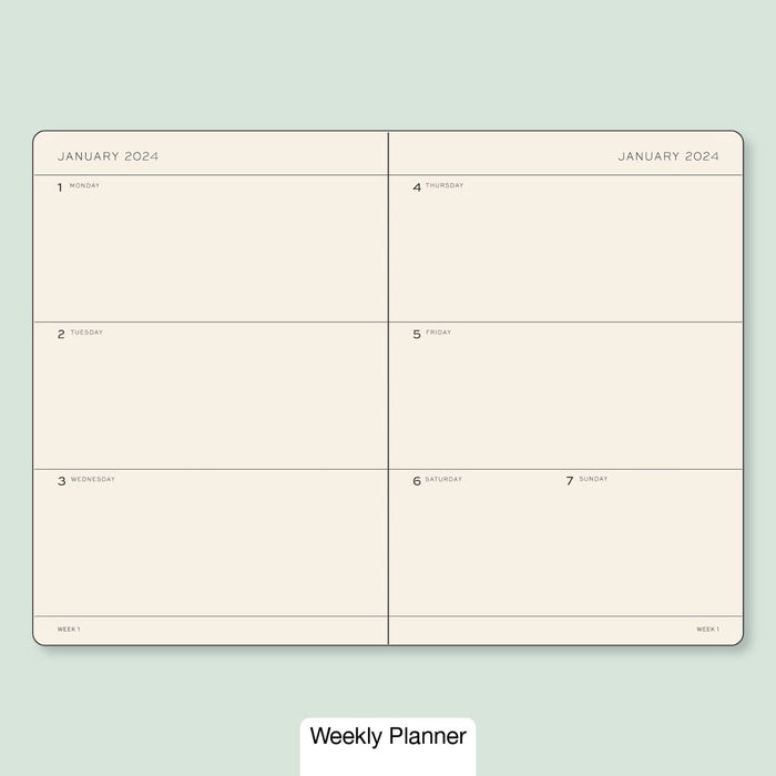 *Clearance* Leuchtturm1917 - 2024 Weekly Planner (A5), with Booklet, Navy