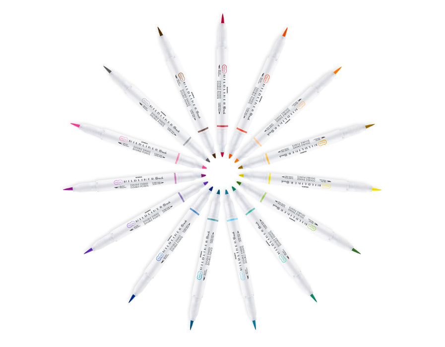 Zebra Mildliner Brush Pen Original Set - 15pc