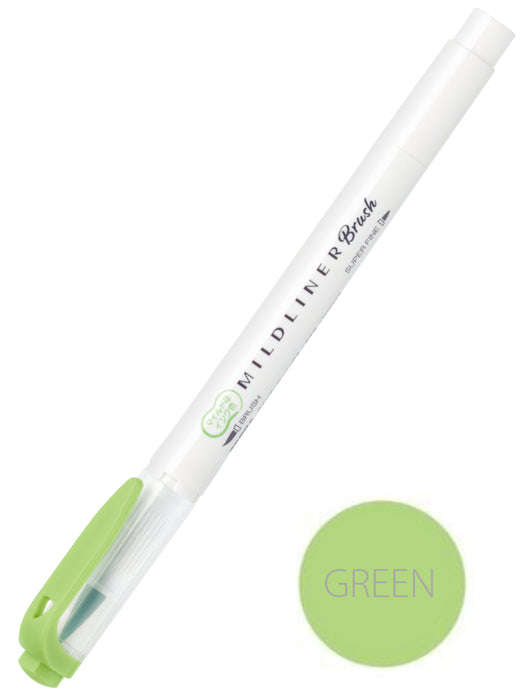 Zebra Mildliner Brush Pen - Green