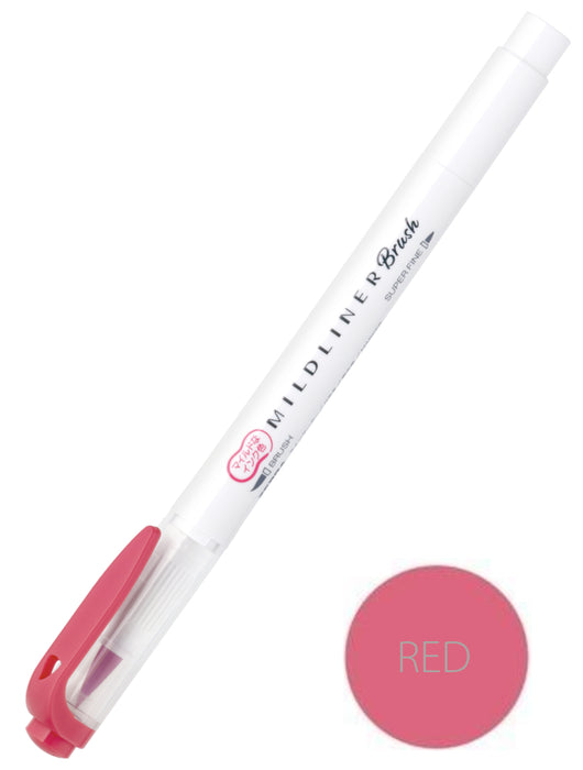 Zebra Mildliner Brush Pen - Red