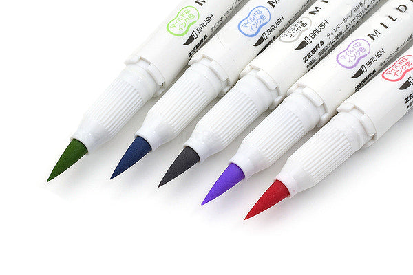 Zebra Mildliner Brush Pen Cool & Refined Set - 5pc — Pulp Addiction