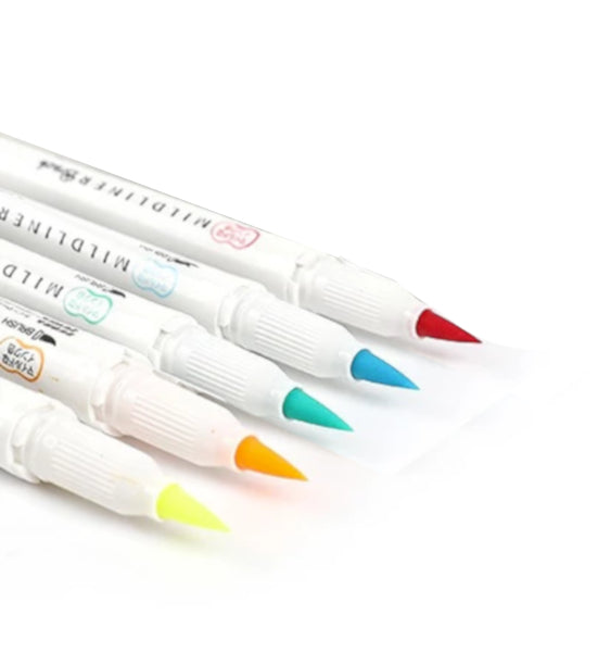 Zebra Mildliner Brush Pen Mild & Fluorescent Set - 5pc