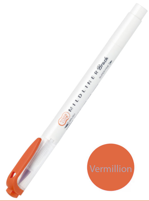 Zebra Mildliner Brush Pen - Vermillion