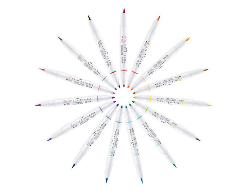 Zebra Mildliner Brush Pen Mild & Fluorescent Set - 5pc