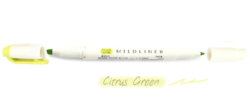 Zebra Mildliner Double Tip Citrus Green Highlighter