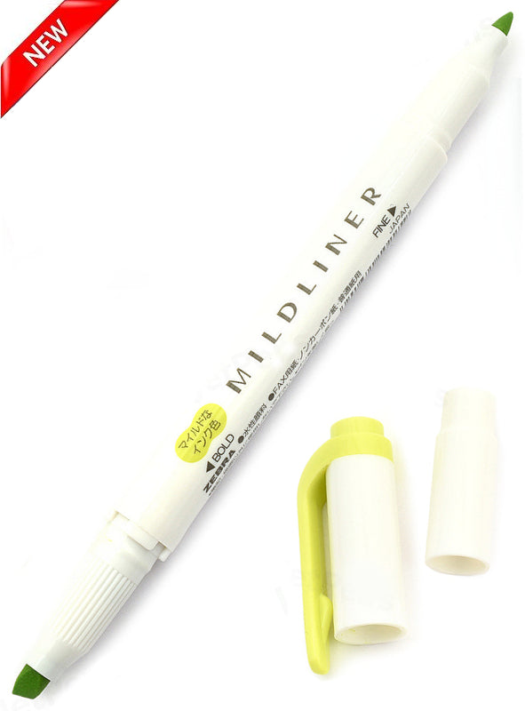 Zebra Mildliner Double Tip Citrus Green Highlighter