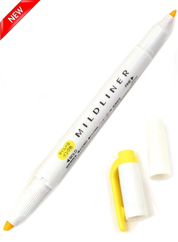 Zebra Mildliner Double Tip Lemon Yellow Highlighter