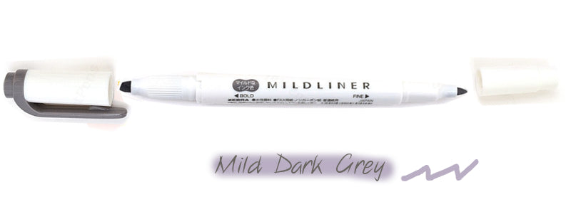 Zebra Mildliner Double Tip Dark Grey Highlighter