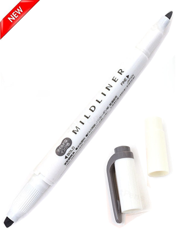 Zebra Mildliner Double Tip Dark Grey Highlighter