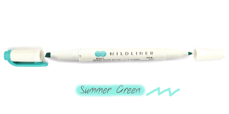 Zebra Mildliner Double Tip Summer Green Highlighter
