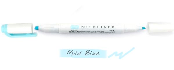 Zebra Mildliner Double Tip Mild Blue Highlighter