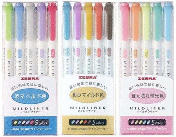 Zebra Mildliner Highlighter Original Set 15pc — Pulp Addiction