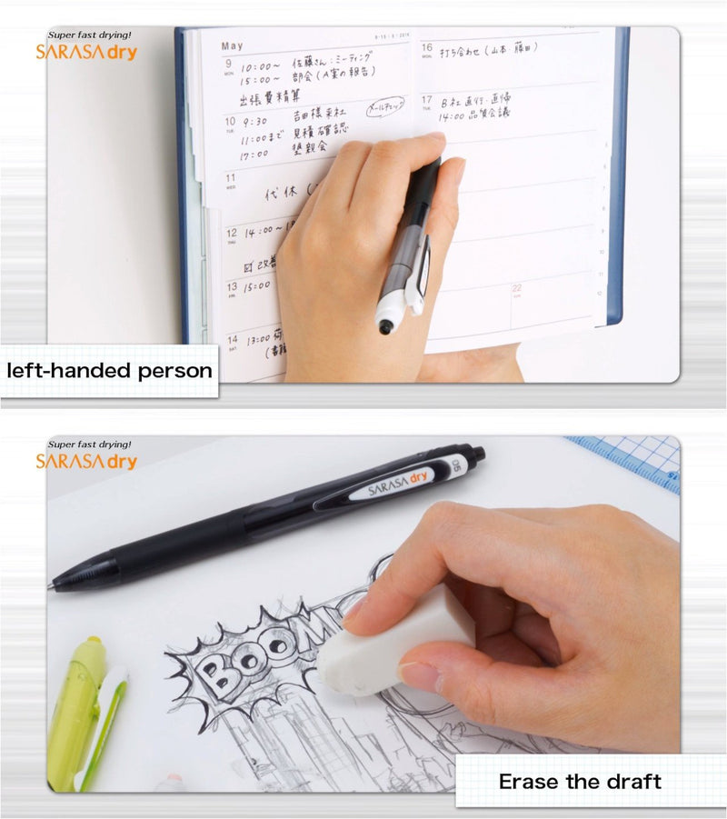 Zebra Sarasa Clip Dry Gel Rollerball Pen - Black. 0.4mm