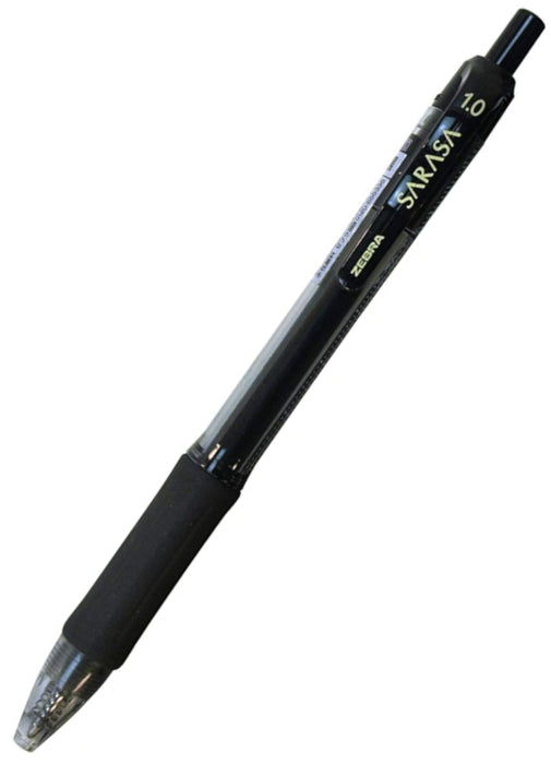 Zebra Sarasa Clip Gel 1.0mm Black Rollerball Pen (Box of 10)