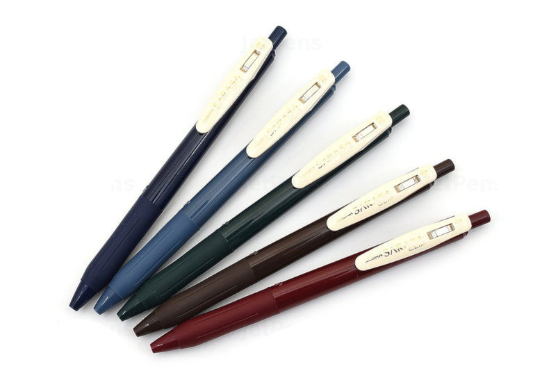 Zebra Sarasa Clip Gel Vintage Rollerball Pens, 5pc Set