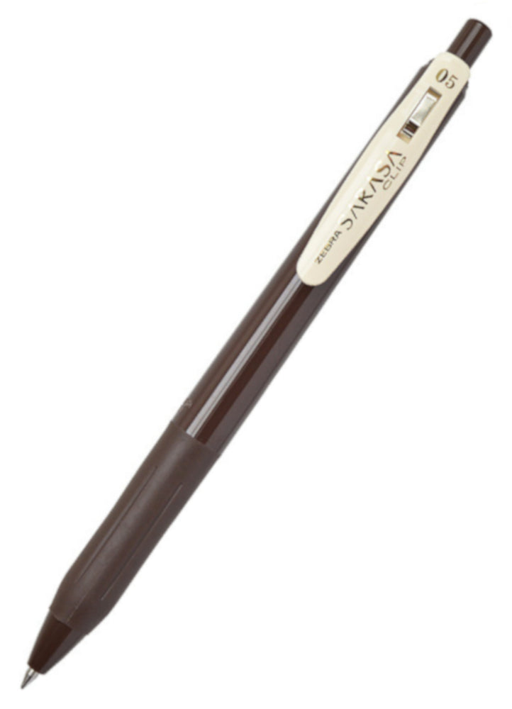 Zebra Sarasa Clip Gel Vintage Rollerball Pen - Brown Grey