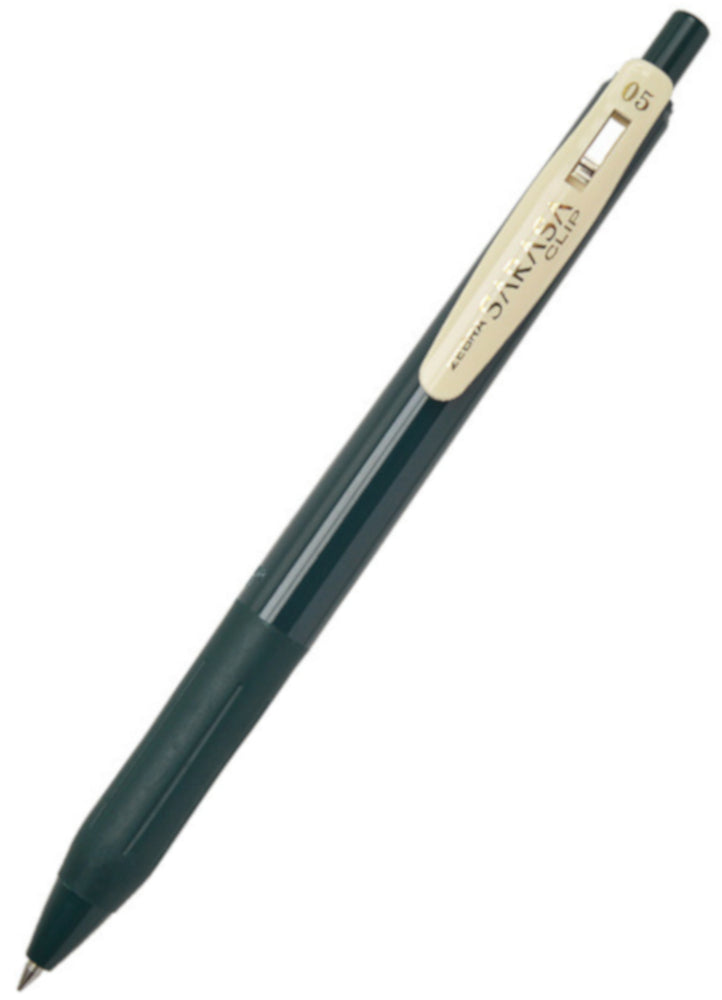 Zebra Sarasa Clip Gel Vintage Rollerball Pen - Green Black